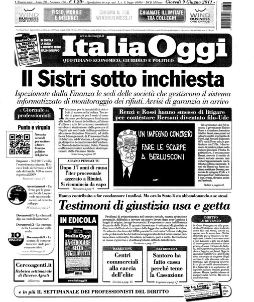 Italia oggi : quotidiano di economia finanza e politica